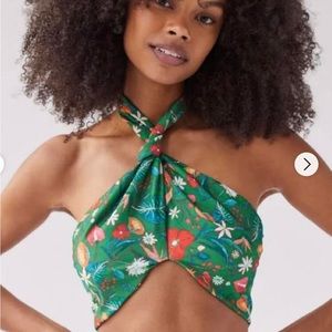 Urban Outfitters Halter Green Floral top Size S